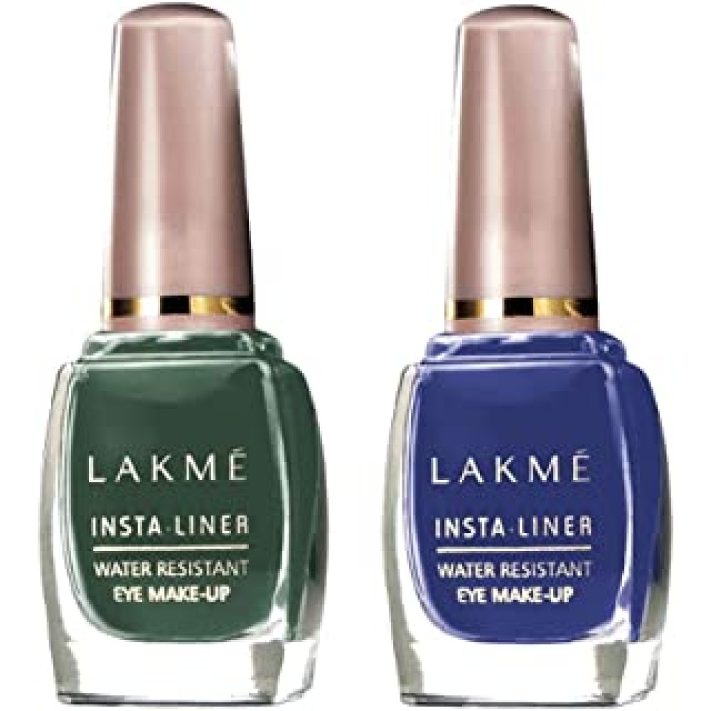 LAKMÉ Insta Eye Liner Shimmery Finish, Blue, 9ml and Green, 9ml