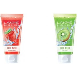 LAKMÉ Blush & Glow Gel Face Wash - Strawberry Blast, 100g and Blush & Glow Kiwi Freshness Gel Face Wash, 100g