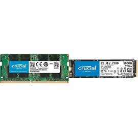 Crucial RAM 32GB DDR4 3200MHz CL22 (or 2933MHz or 2666MHz) Laptop Memory CT32G4SFD832A & P2 500GB 3D NAND NVMe PCIe M.2 SSD Up to 2400MB/s - CT500P2SSD8
