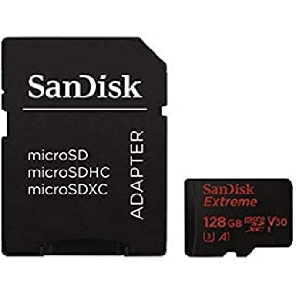 SanDisk Extreme 128GB microSDXC UHS-3 Card - SDSQXAF-128G-GN6MA [Newest Version]