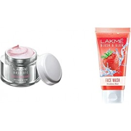 LAKMÉ Absolute Perfect Radiance Skin Brightening Day Crème, 28 g & Blush & Glow Strawberry Freshness Gel Face Wash With Strawberry Extracts, 100 g
