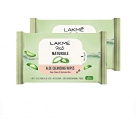 LAKMÉ 9to5 Natural Aloe Cleansing Wipes, 141 g (Pack of 2), 25 Count (Pack of 2)