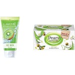 Lakme Blush and Glow Kiwi Freshness Gel Face Wash with Kiwi Extracts, 100 g & Pears Naturalé Aloe Vera Detoxifying Soap Bar, 125 g (Pack of 3)