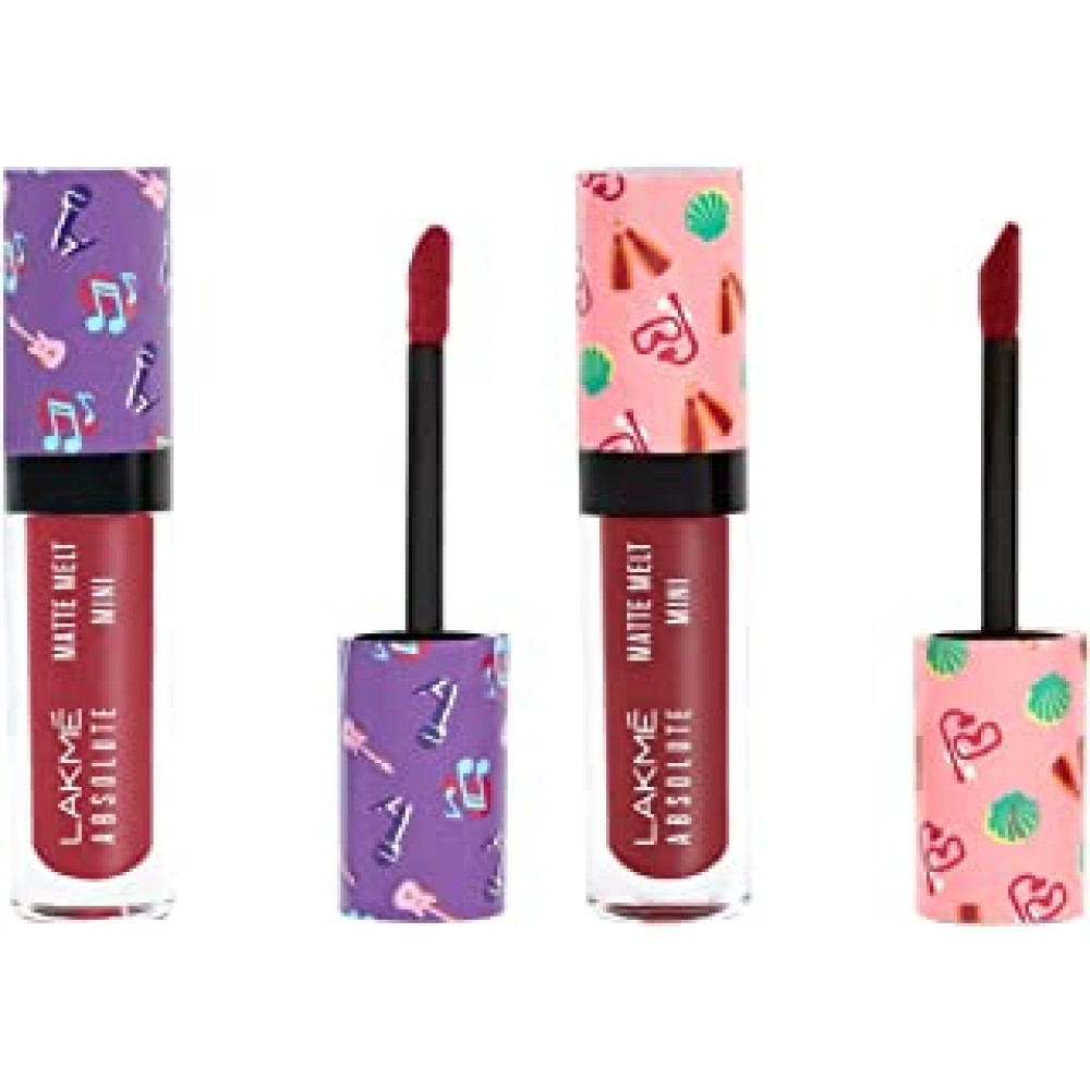 LAKMÉ Liquid Lipstick Indie Maroon (Matte) & LAKMÉ Liquid Lipstick Pink Footprint (Matte)