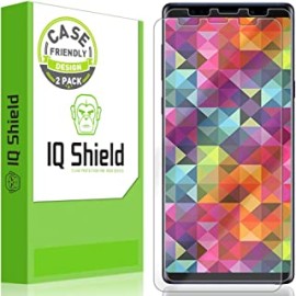 samsung iqshield liquidskin full screen coverage (except edges) hd anti-bubble case friendly screen protector for samsung galaxy note 9, pack of 2