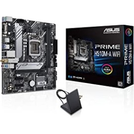 ASUS Prime H510M-A WiFi Intel Socket LGA1200 for 11th Gen, 10th Gen Intel Core, Pentium Gold and Celeron, Micro ATX Motherboard with PCIe 4.0, 32Gbps M.2 Slot WiFi 5 Intel 1 GB Ethernet Display Port