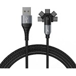 boAt Micro Axis 1.5 m Cable with Rotating Connector, 3A Fast Charging, Stress Resistance & Tangle-Free Cable Organizer(Mercurial Black)