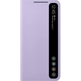 Samsung Plastic S View Cover for Samsung Galaxy S21 FE 5G, Protective Phone Case with Smart View Touch Control, Sustainable Design, US Version, Lavender
