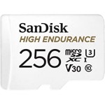 SanDisk 256GB High Endurance Video microSDXC Card with Adapter for Dash Cam and Home Monitoring Surveillance Systems - C10, U3, V30, 4K UHD, Micro SD Card - SDSQQNR-256G-GN6IA