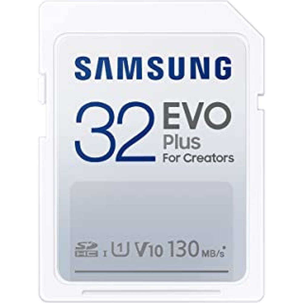 SAMSUNG EVO Plus Full Size 32 GB SDHC Card 130MB/s Full HD & 4K UHD, UHS-I, U1,