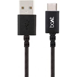 boAt Laptop, Smartphone Type-c A400 Male Data Cable (Carbon Black)