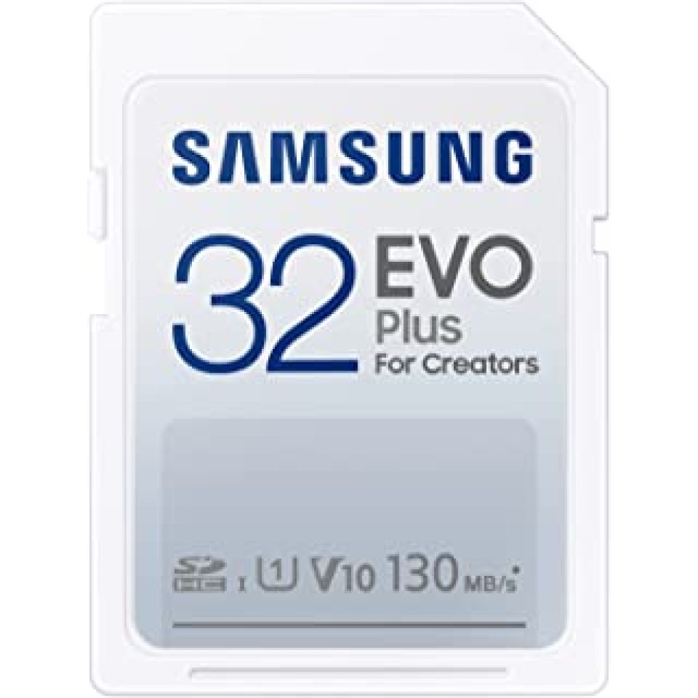Samsung EVO Plus 32GB, SDHC, UHS-I, U1, Upto 130MB/s, FHD, Memory Card (MB-SC32K)