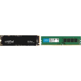 Crucial P3 Plus 500GB PCIe 4.0 3D NAND NVMe M.2 SSD, up to 5000MB/s - CT500P3PSSD8 & RAM 8GB DDR4 3200MHz CL22 (or 2933MHz or 2666MHz) Desktop Memory CT8G4DFRA32A