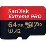 SanDisk Extreme Pro microSD UHS I Card 64GB for 4K Video on Smartphones,Action Cams,Drones 200MB/s Read, 90MB/s Write