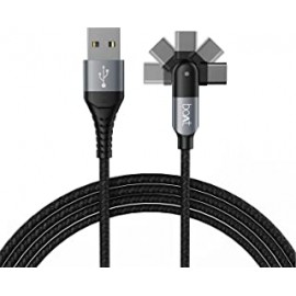 boAt C Axis 1.5 m Cable with Rotating Connector, 3A Rapid Charging, Stress Resistance & Tangle-Free Cable Organizer for Personal Computer (Mercurial Black)