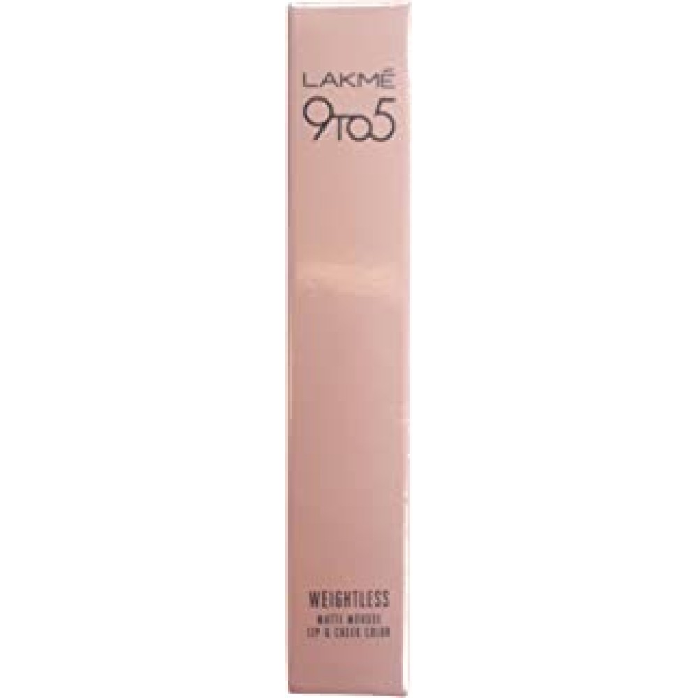 Lakmé 9 to 5 Weightless Matte Mousse Lip and Cheek Color - Coffee Lite, 9g Carton