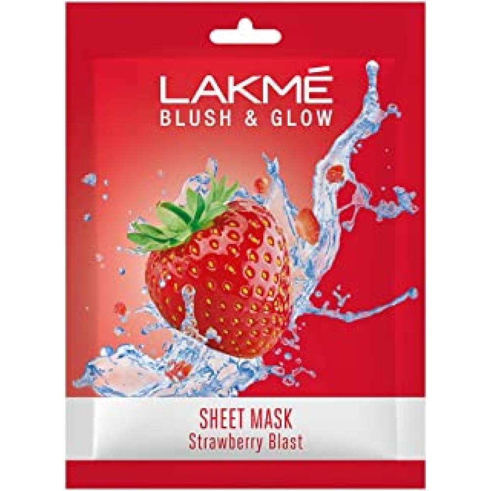 Lakme Blush & Glow Strawberry Sheet Mask, 25 ml
