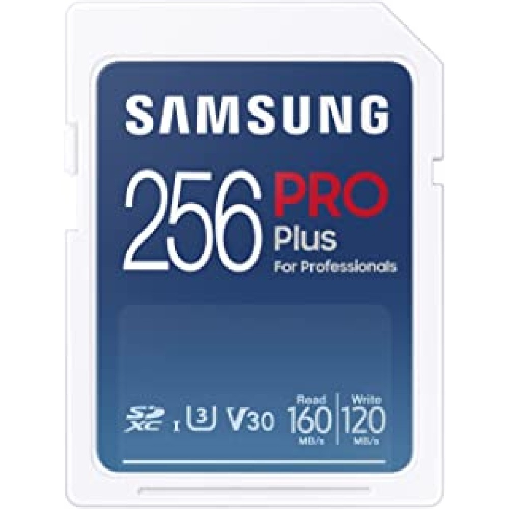 Samsung PRO Plus 256GB, SDXC, UHS-I, U3, Upto 160&120MB/s Reads & Writes, FHD & 4K UHD, Memory Card(MB-SD256K)