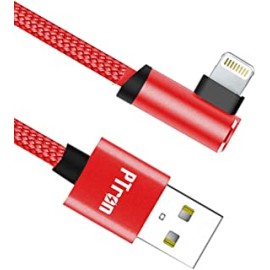 PTron Solero Lite Cable - L Shape Design 2.1A High Speed Charge Sync Data Cable (Red)