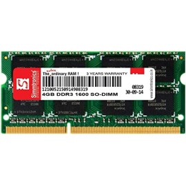 Simmtronics 4GB DDR3 Ram for Laptop (SO-Dimm 1600 Mhz) with 3 Years Warranty