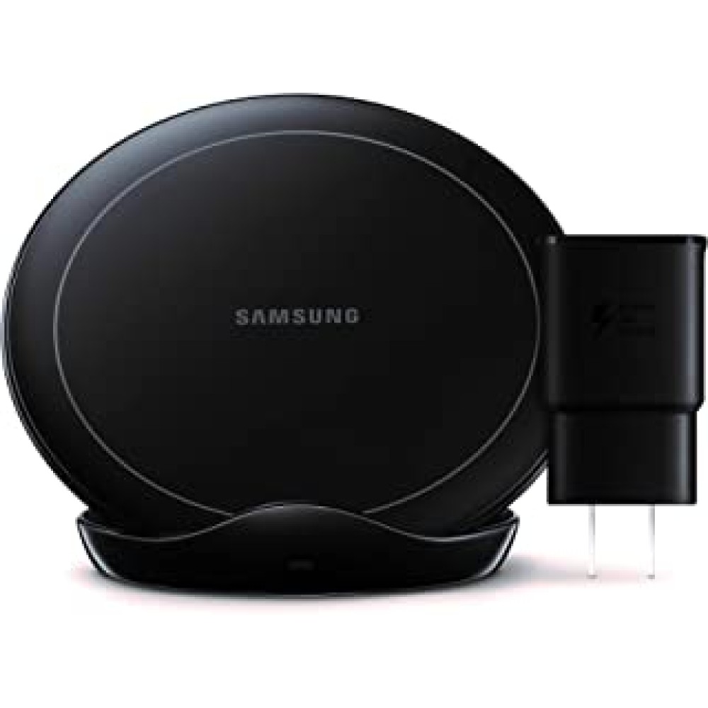 Samsung Qi Certified Fast Charge Wireless Charger Stand (2019 Edition) with Cooling Fan for Select Galaxy and Apple Iphone Devices - US Version