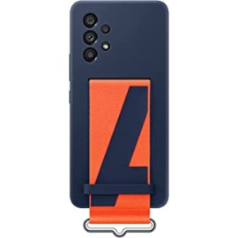 SAMSUNG Galaxy A53 5G Silicone Cover with Strap, Protective, Eco-Friendly Phone Case with Soft Hand Grip, Matte Finish, US Version, Navy