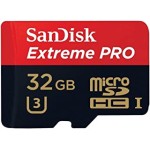 SanDisk Extreme PRO 32GB UHS-3 MicroSDHC Memory Card with Adapter Speed Up to 95MB/s - SDSDQXP-032G-G46A