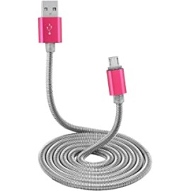 PTron Falcon Micro USB Cable 1.5A Fast Charging Cable 1 Meter Long USB Cable - (Pink)