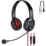 PTron Studio Lite On-Ear Wired Headphones with Mic & Volume Control - (Black & Red)