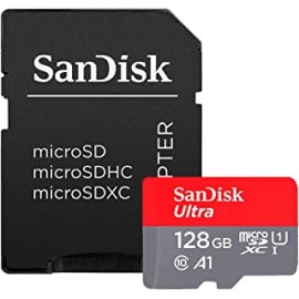 SanDisk Ultra 128GB UHS-I Class 10 MicroSDXC Memory Card Up to 80mb s SDSQUNC-128G with Adapter
