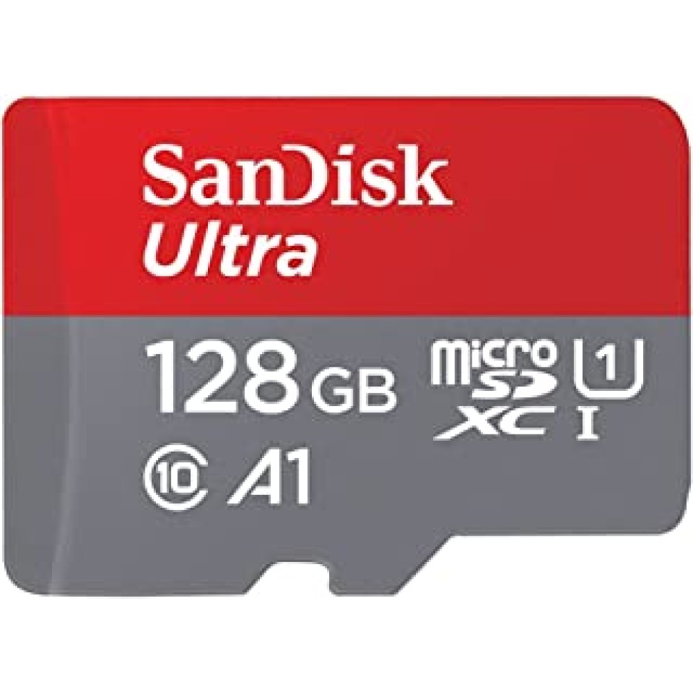 SanDisk 128GB Ultra microSDXC UHS-I Memory Card with Adapter - 120MB/s, C10, U1, Full HD, A1, Micro SD Card - SDSQUA4-128G-GN6MA