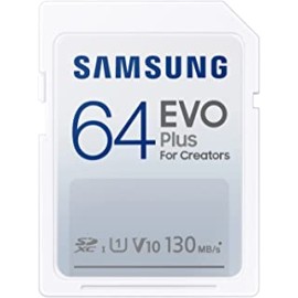Samsung EVO Plus 64GB, SDXC, UHS-I, U1, Upto 130MB/s, FHD, Memory Card(MB-SC64K)