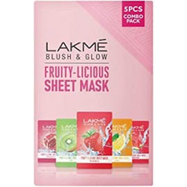 LAKMÉ 100% Natural Fruit Extract Sheet Mask Combo, 20 ml (Pack of 5)