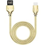 PTron Falcon Pro Type C Cable 2.1A Fast Charging Cable 1 Meter Long USB Cable - (Gold)