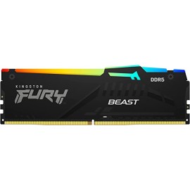 Kingston Fury Beast RGB 16GB 4800MT/s DDR5 CL38 DIMM Desktop Memory (Kit of 2) | Intel XMP 3.0 | Infrared Sync Technology | Overclocking Stability | KF548C38BBAK2-16