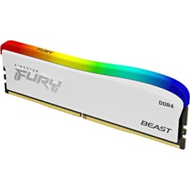 Kingston Fury Beast RGB White 8GB 3600MT/s CL17 DDR4 Desktop Memory Single Module | Infrared Syncing | Intel XMP & AMD Ryzen Ready | RGB CTRL Software | KF436C17BWA/8
