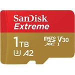 SanDisk 1TB Extreme microSDXC UHS-I Memory Card with Adapter - C10, U3, V30, 4K, 5K, A2, Micro SD Card- SDSQXAV-1T00-GN6MA