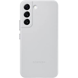 Samsung Electronics Galaxy S22 Leather Cover, Protective Phone Case, Camera Lens Protection, Shockproof, Premium, Elegant, Slim Design, US Version, Light Gray, (EF-VS901LJEGUS)