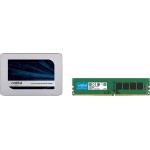 Crucial MX500 1TB SATA 6.35 cm (2.5-inch) 7mm Internal SSD (CT1000MX500SSD1) & RAM 8GB DDR4 3200MHz CL22 (or 2933MHz or 2666MHz) Desktop Memory CT8G4DFRA32A