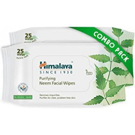 Himalaya Purifying Neem Facial Wipes, 25 Count (Pack Of 2)