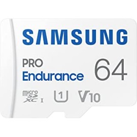 SAMSUNG PRO Endurance 64GB MicroSDXC Memory Card with Adapter for Dash Cam, Body Cam, and security camera â€“ Class 10, U1, V10 (MB-MJ64KA/AM)