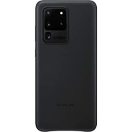 Samsung Galaxy S20 Ultra Case, Leather Back Cover - Black (US Version with Warranty)