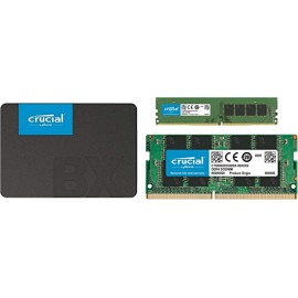 Crucial BX500 480GB 3D NAND SATA 6.35 cm (2.5-inch) SSD (CT480BX500SSD1) & RAM 8GB DDR4 3200MHz CL22 (or 2933MHz or 2666MHz) Desktop Memory & RAM 8GB DDR4 2666 MHz CL19 Desktop Memory CT8G4DFRA266