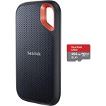 SanDisk 1TB Extreme Portable SSD 1050MB/s R, 1000MB/s W,Upto 2 Meter Drop Protection & TypeC Smartphone Compatible, 5Y Warranty, External SSD & Ultra microSD UHS-I Card 256GB, 120MB/s R