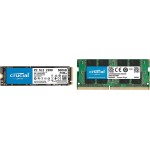 Crucial P2 500GB 3D NAND NVMe PCIe M.2 SSD Up to 2400MB/s - CT500P2SSD8 & RAM 8GB DDR4 3200MHz CL22 (or 2933MHz or 2666MHz) Laptop Memory CT8G4SFRA32A