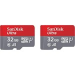 SanDisk 32GB Ultra microSDHC UHS-I Memory Card 2-Pack (2x32GB) - SDSQUAR-032G-GN6MT