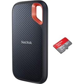 SanDisk 1TB Extreme Portable SSD 1050MB/s R, 1000MB/s W,Upto 2 Meter Drop Protection & TypeC Smartphone Compatible, 5Y Warranty, External SSD & Ultra microSD UHS-I Card 512GB, 120MB/s R