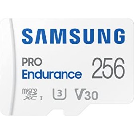SAMSUNG PRO Endurance 256GB MicroSDXC Memory Card with Adapter for Dash Cam, Body Cam, and security camera â€“ Class 10, U3, V30 (MB-MJ256KA/AM)