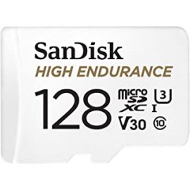 SanDisk 128GB High Endurance Video MicroSDXC Card with Adapter for Dash Cam and Home Monitoring Surveillance Systems - C10, U3, V30, 4K UHD, Micro SD Card - SDSQQNR-128G-GN6IA