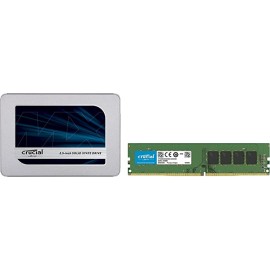 Crucial MX500 500GB 6.35 cm (2.5-inch) SSD & RAM 16GB DDR4 3200 MHz CL22 Desktop Memory CT16G4DFRA32A